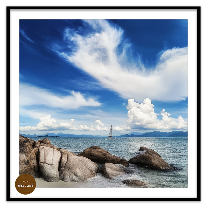 SAIL BOAT ON BLUE SEA V