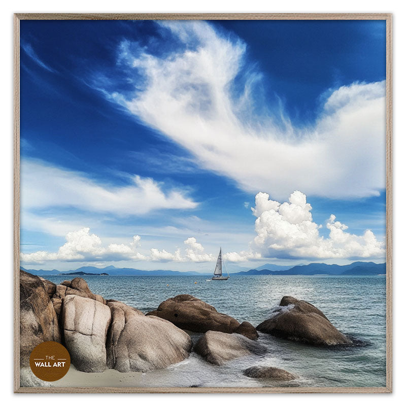SAIL BOAT ON BLUE SEA V