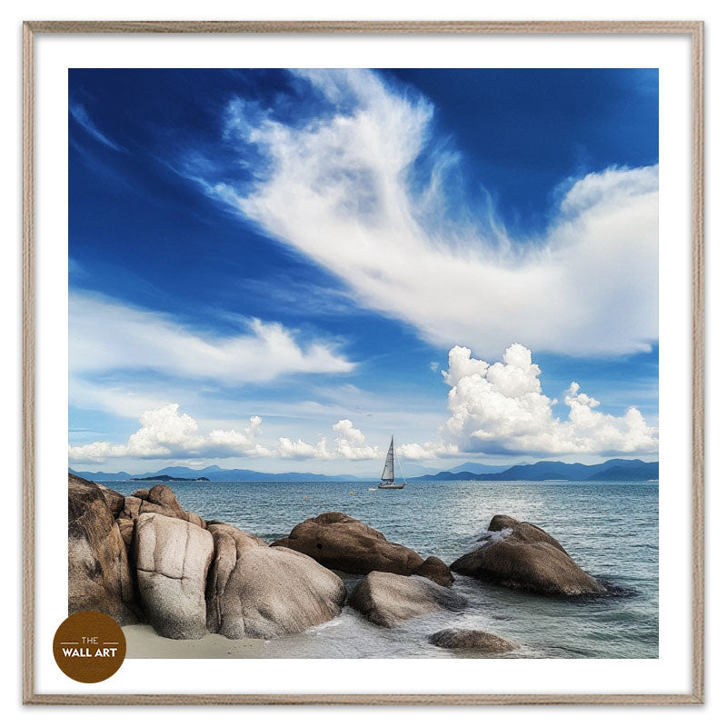 SAIL BOAT ON BLUE SEA V