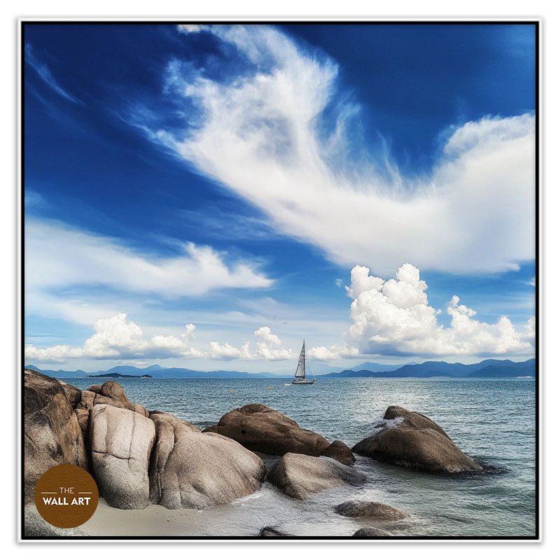 SAIL BOAT ON BLUE SEA V