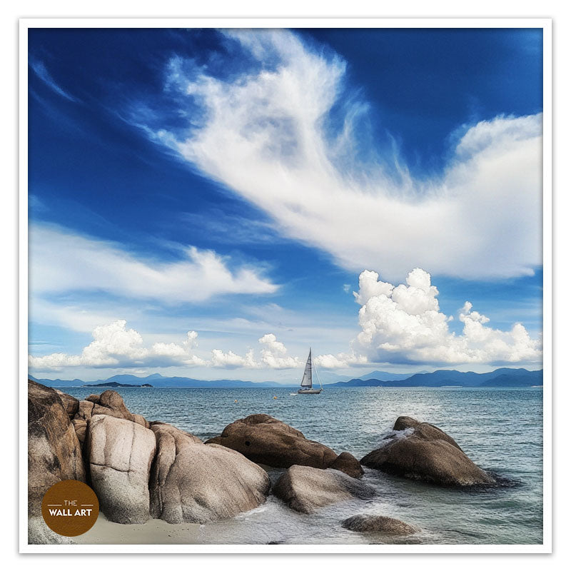SAIL BOAT ON BLUE SEA V