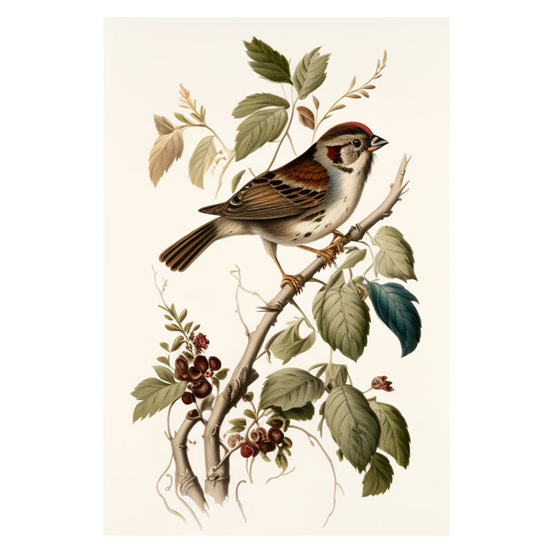 SPARROW ON BRANCH