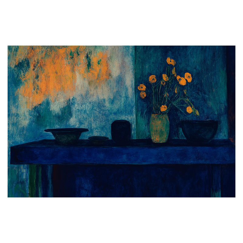 STILL LIFE IN DEEP BLUE FIELD III