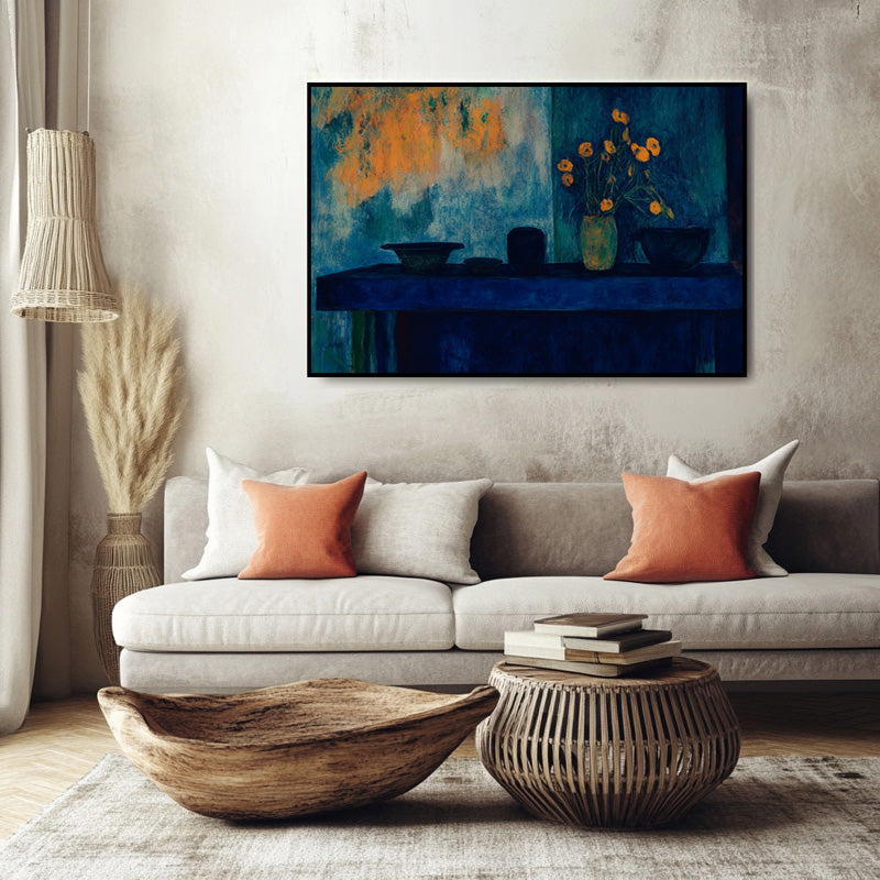 STILL LIFE IN DEEP BLUE FIELD III