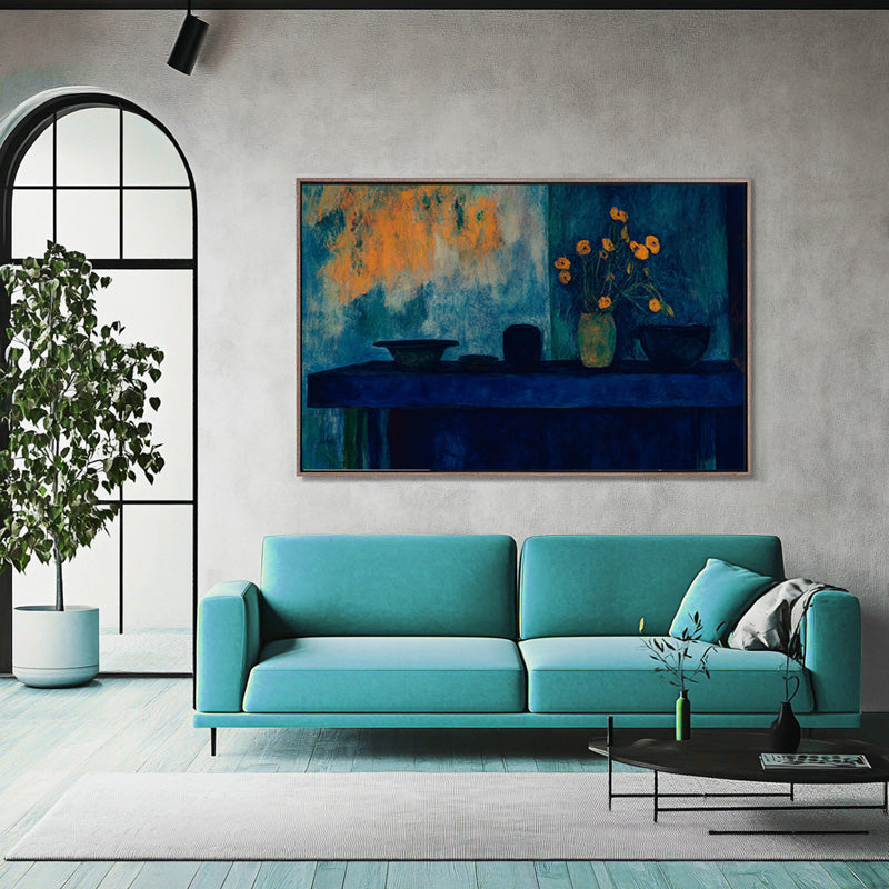 STILL LIFE IN DEEP BLUE FIELD III