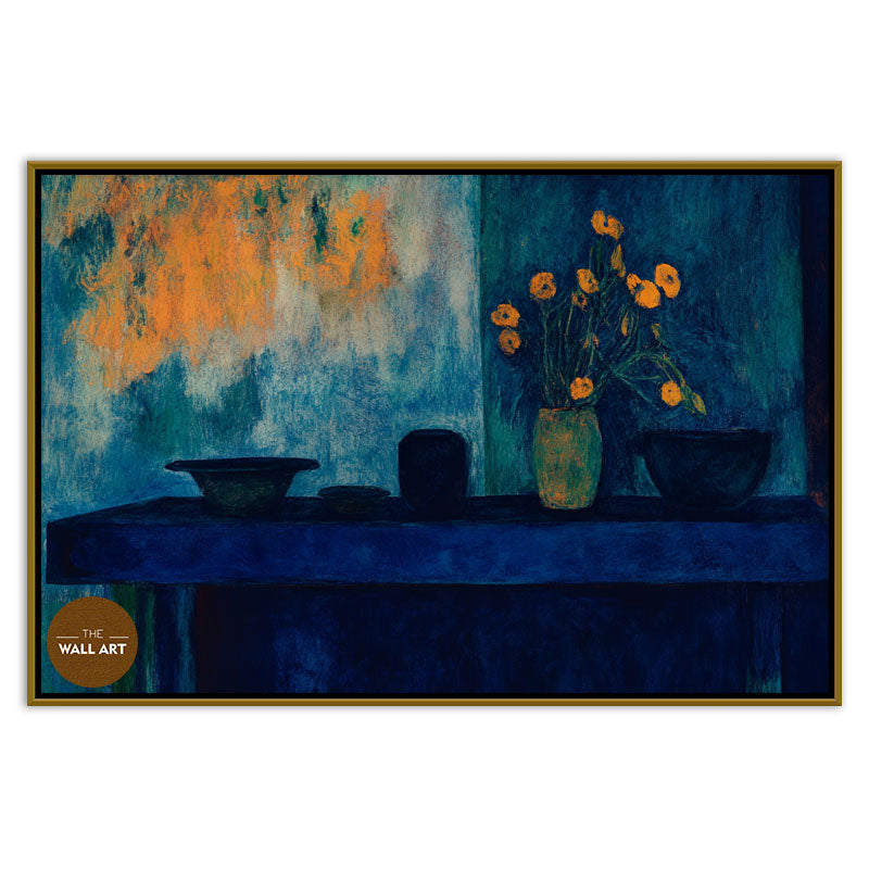 STILL LIFE IN DEEP BLUE FIELD III