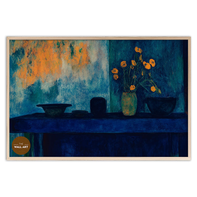 STILL LIFE IN DEEP BLUE FIELD III