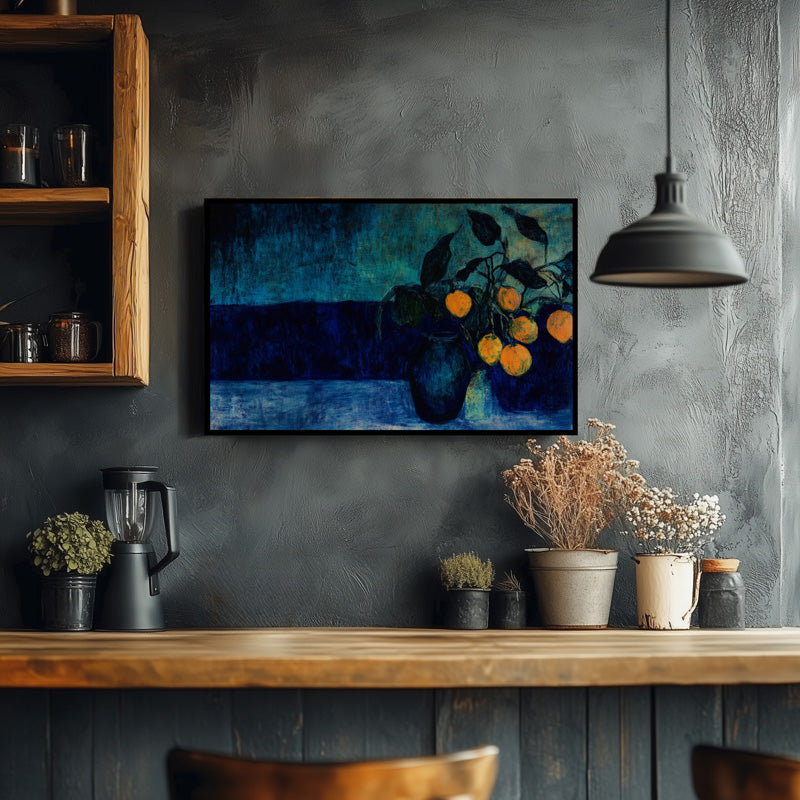 STILL LIFE IN DEEP BLUE FIELD II