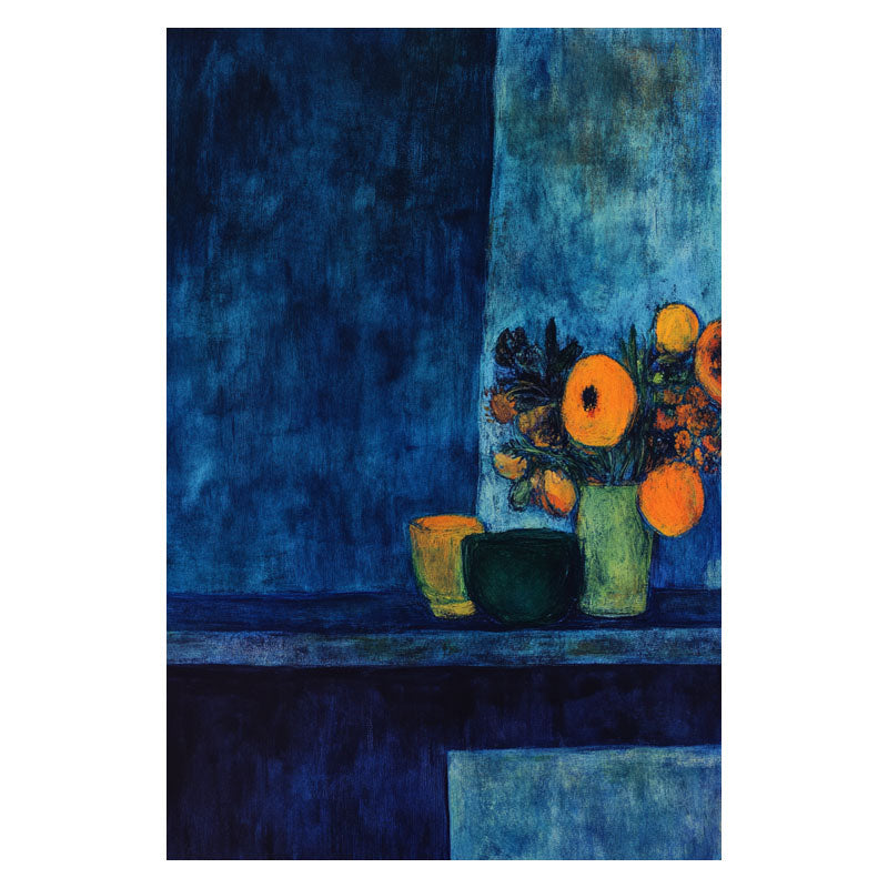 STILL LIFE IN DEEP BLUE FIELD I