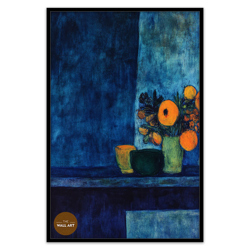 STILL LIFE IN DEEP BLUE FIELD I