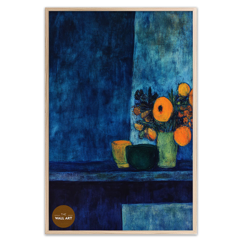 STILL LIFE IN DEEP BLUE FIELD I