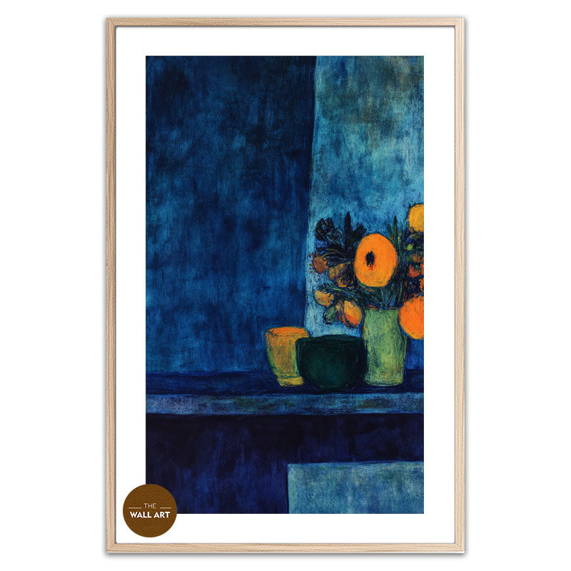 STILL LIFE IN DEEP BLUE FIELD I