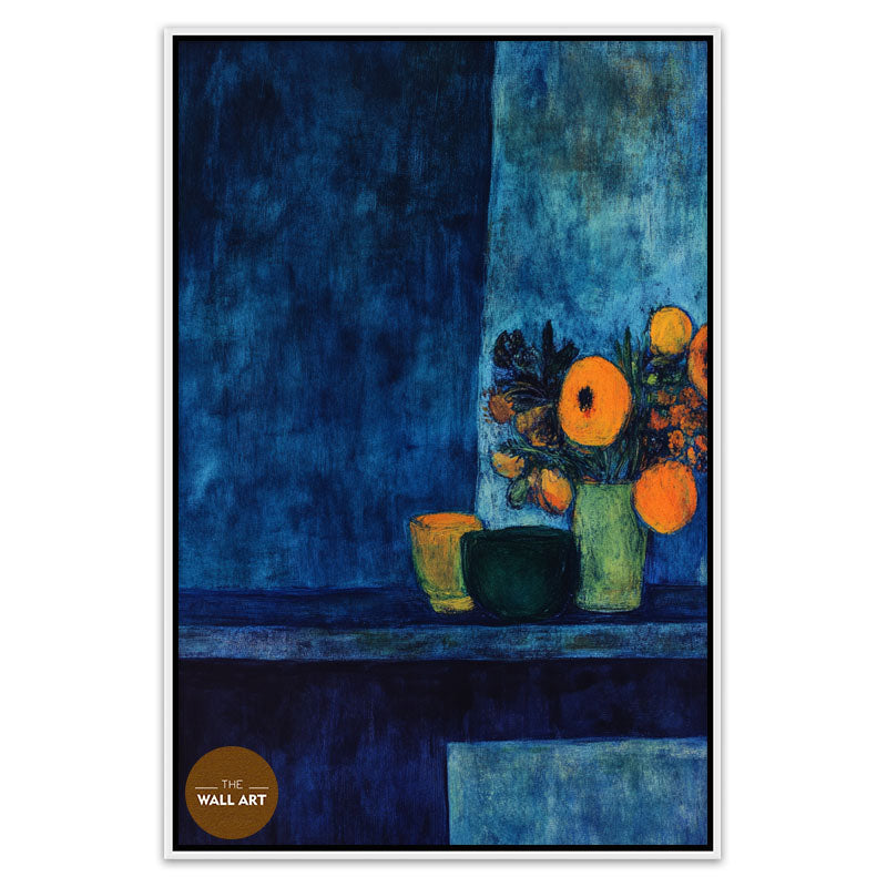 STILL LIFE IN DEEP BLUE FIELD I