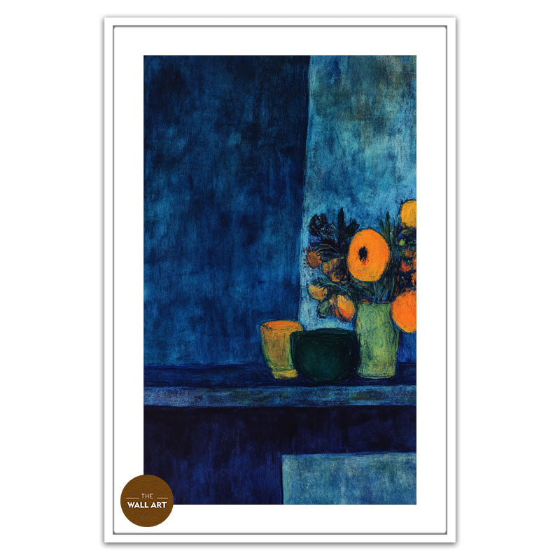 STILL LIFE IN DEEP BLUE FIELD I