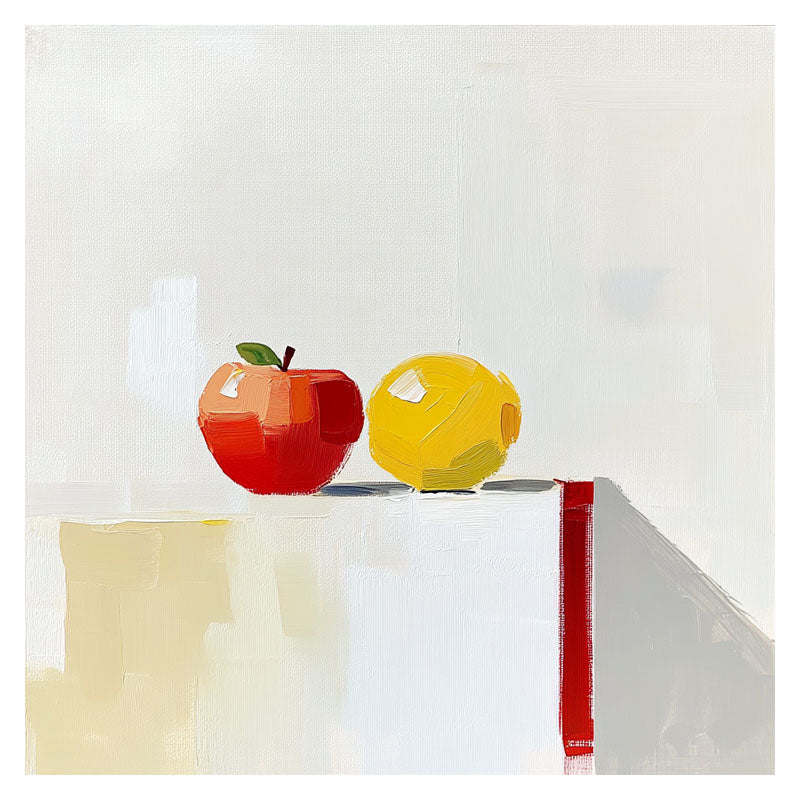 STILL LIFE OF APPLE AND LEMON