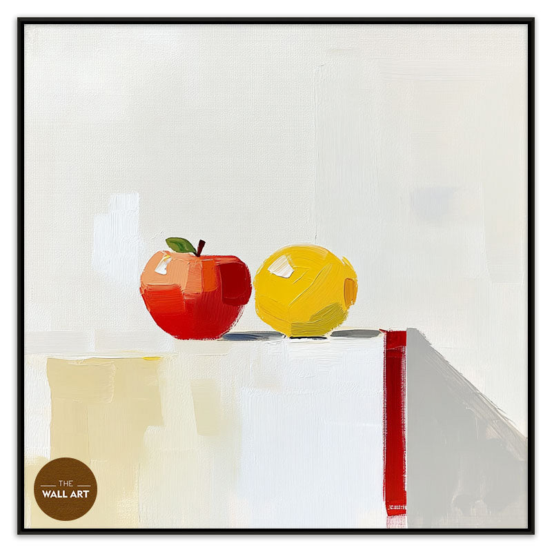 STILL LIFE OF APPLE AND LEMON