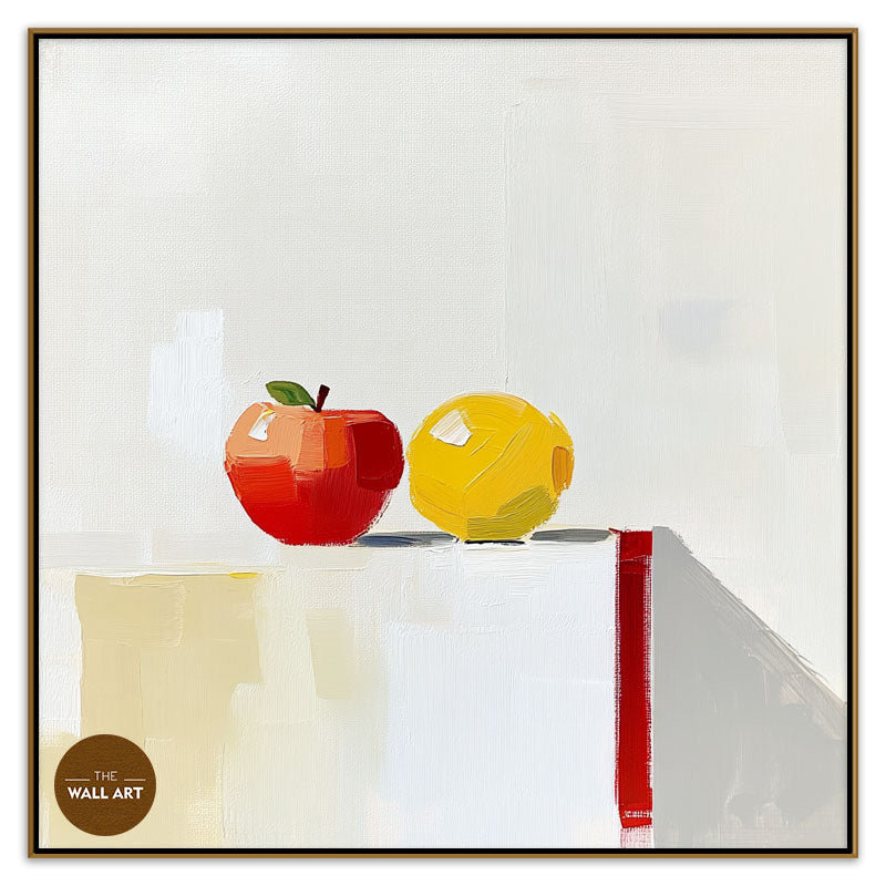 STILL LIFE OF APPLE AND LEMON