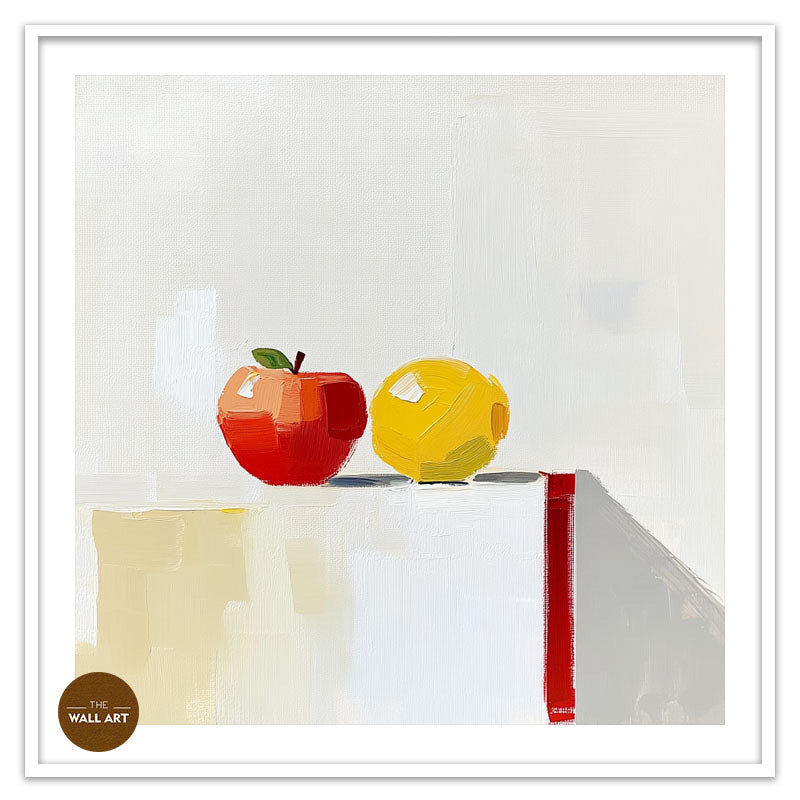 STILL LIFE OF APPLE AND LEMON