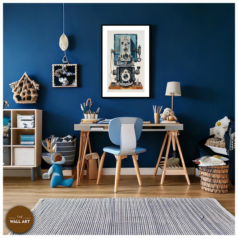 STILL LIFE OF BLUE CAMERA