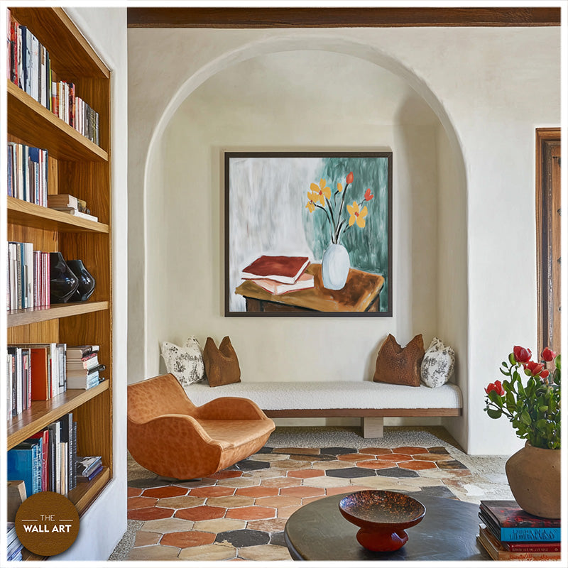 STILL LIFE OF BOOKS AND FLOWERS