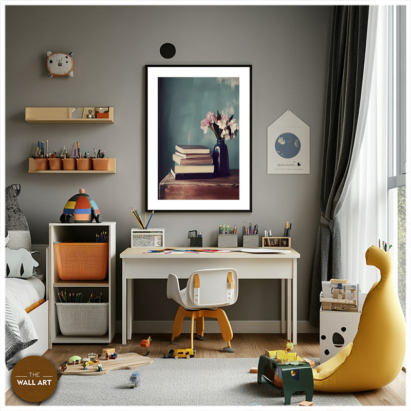 STILL LIFE OF BOOKS AND FLOWERS I