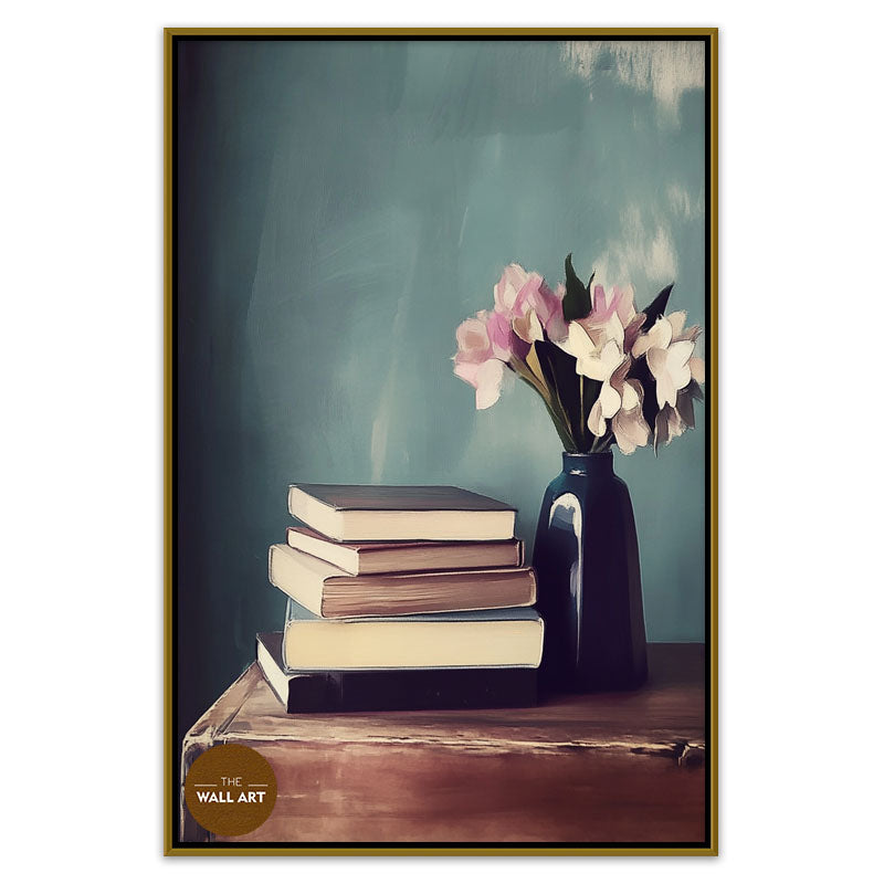 STILL LIFE OF BOOKS AND FLOWERS I