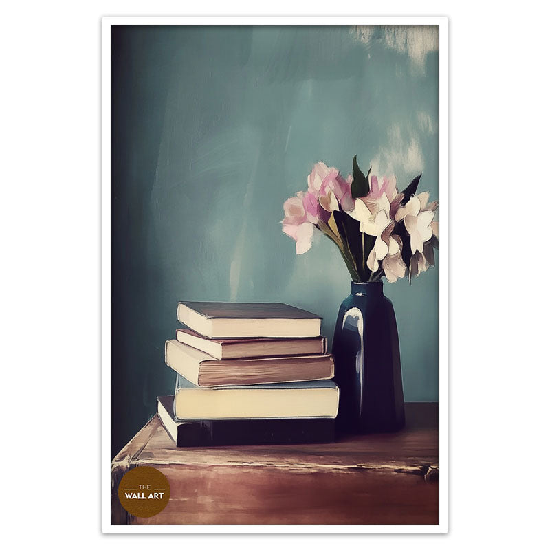 STILL LIFE OF BOOKS AND FLOWERS I