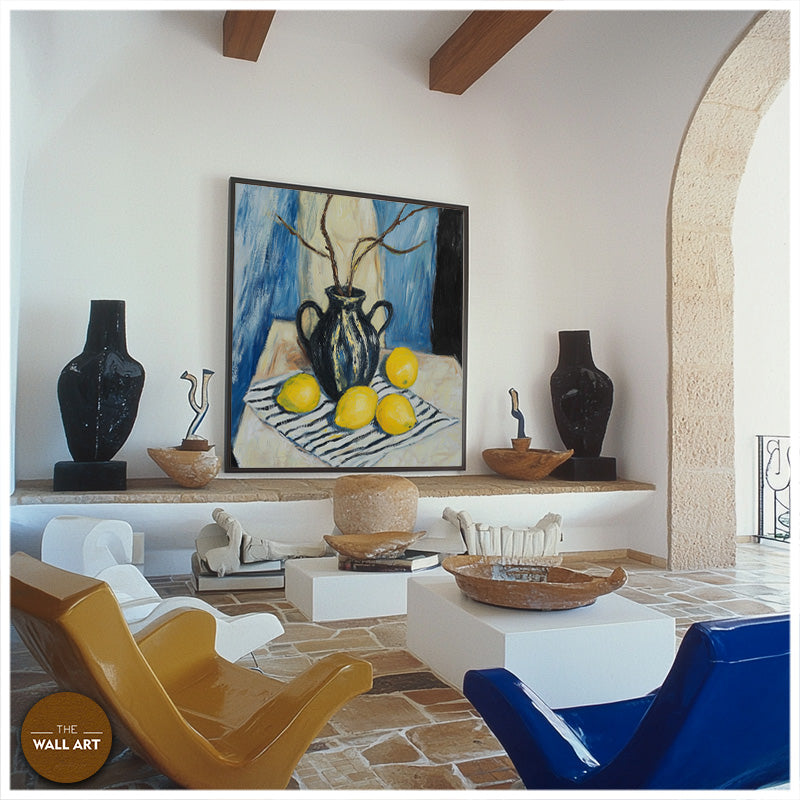 STILL LIFE OF LEMON AND VASE I