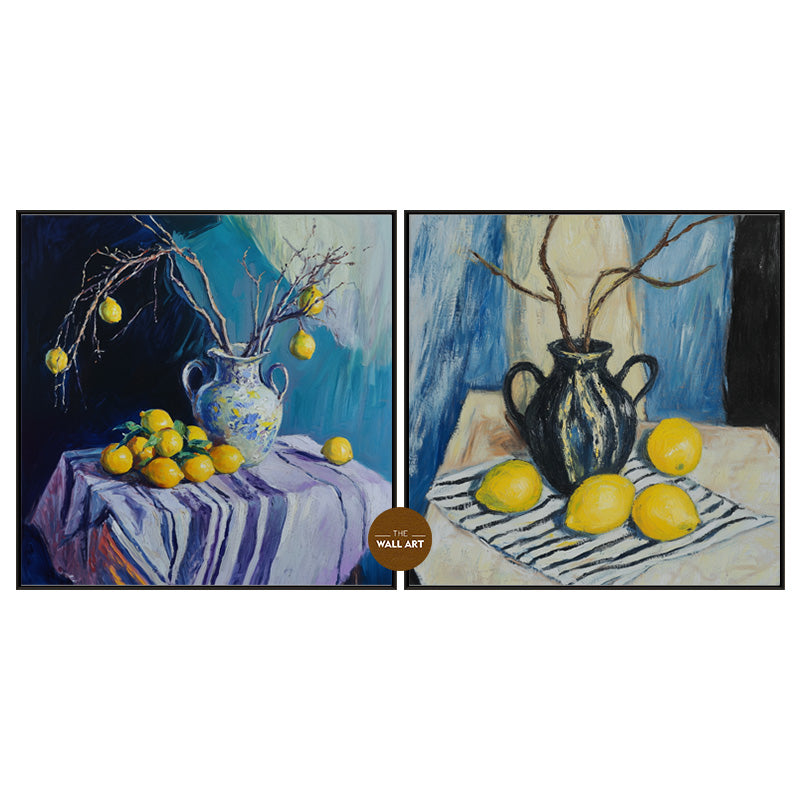 STILL LIFE OF LEMON AND VASE I_SETOF2_
