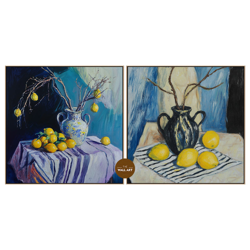 STILL LIFE OF LEMON AND VASE I_SETOF2_