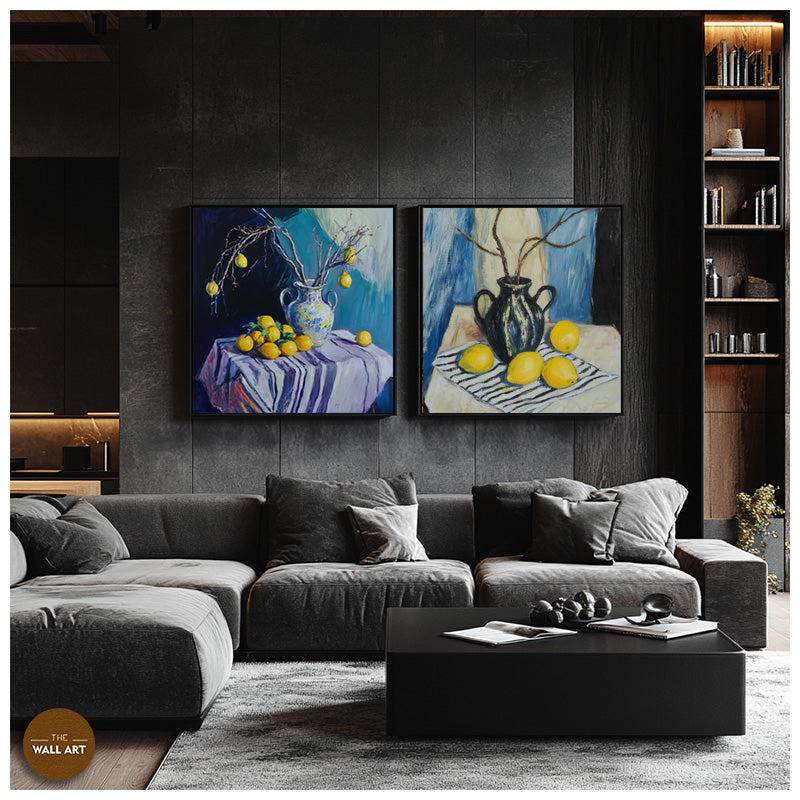STILL LIFE OF LEMON AND VASE I_SETOF2_