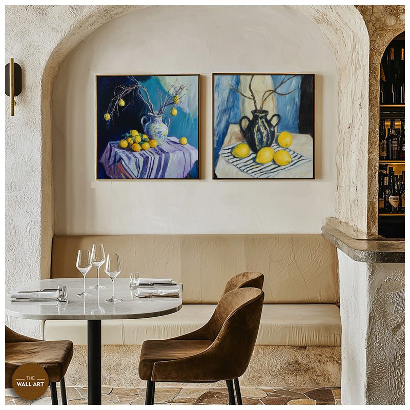 STILL LIFE OF LEMON AND VASE I_SETOF2_