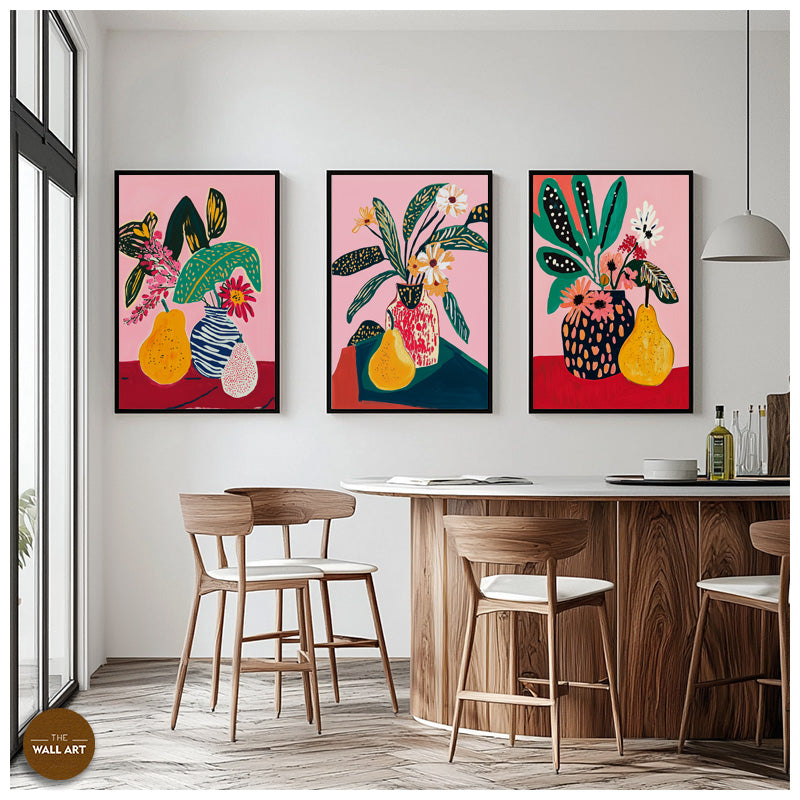 STILL LIFE OF PEAR AND VASE I_SETOF3_