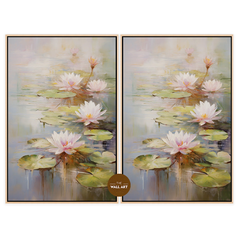 TRANQUIL PINK WATER LILY_SETOF2_