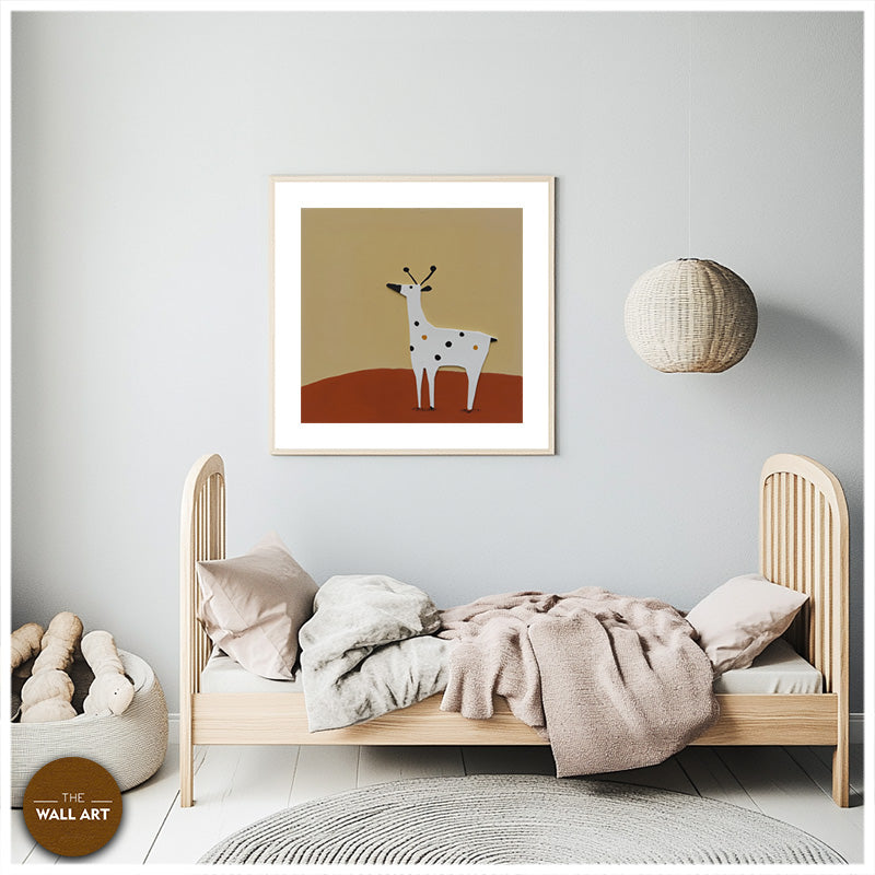 WHITE DEER ON RED HILL