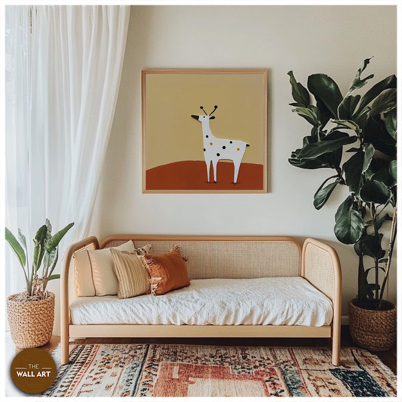 WHITE DEER ON RED HILL