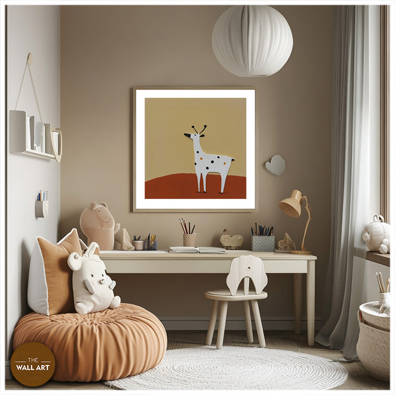 WHITE DEER ON RED HILL