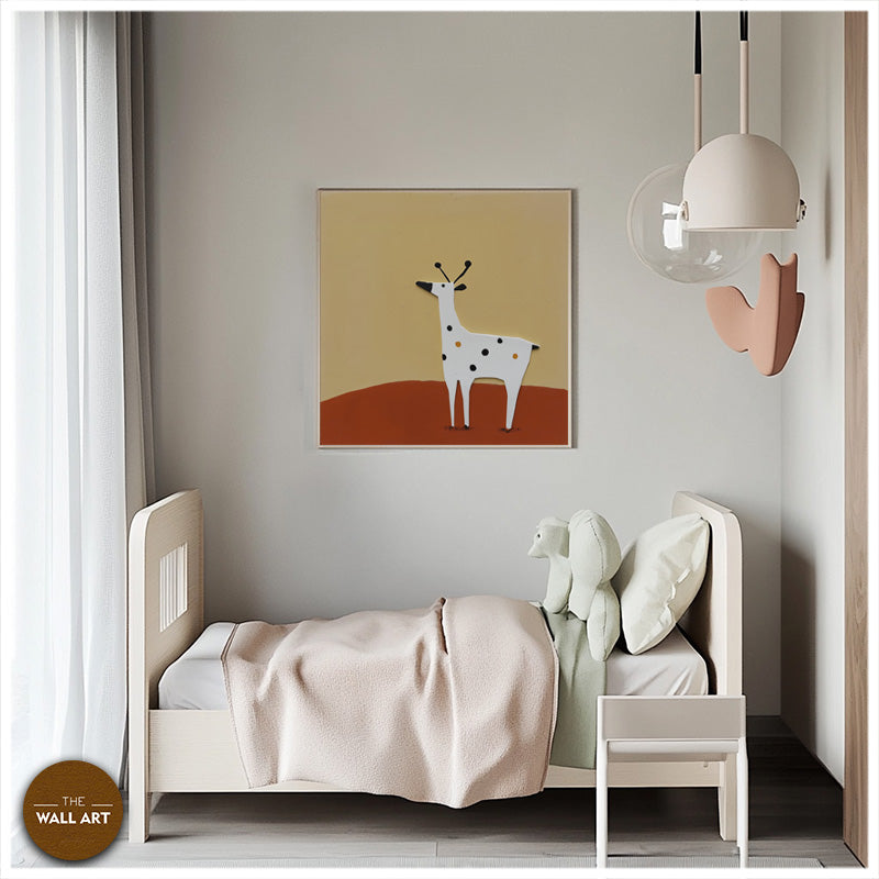 WHITE DEER ON RED HILL