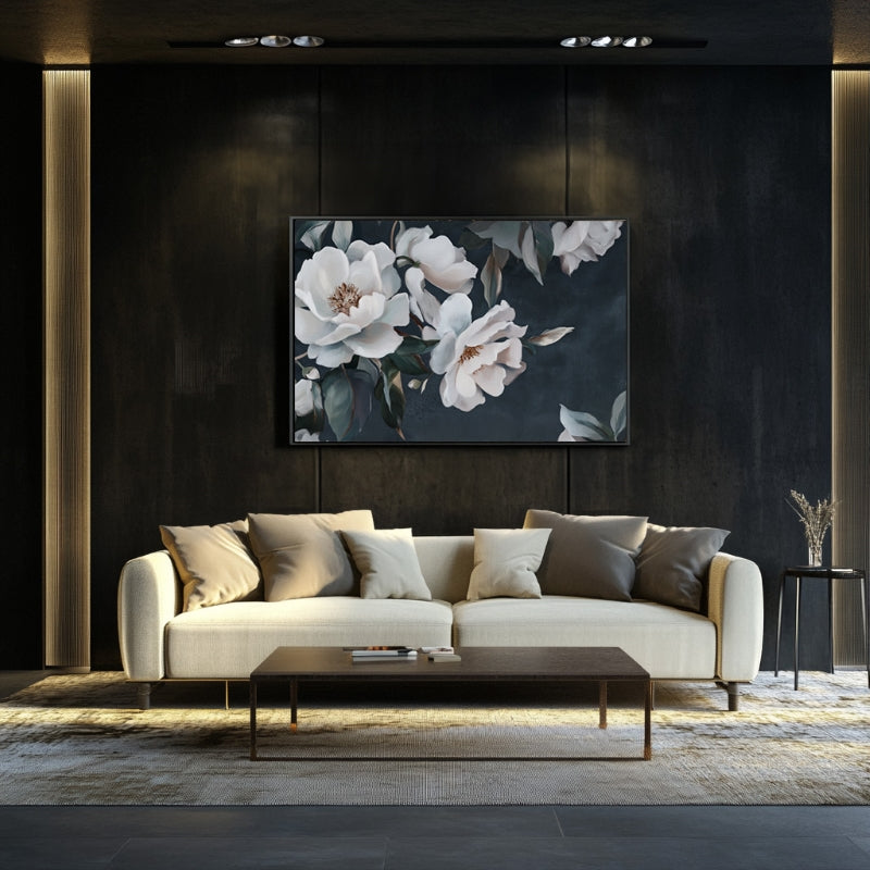 WHITE PEONIES IN GREEN SHADE II