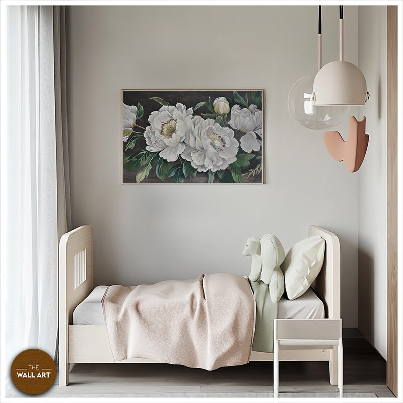 WHITE PEONIES IN GREEN SHADE I