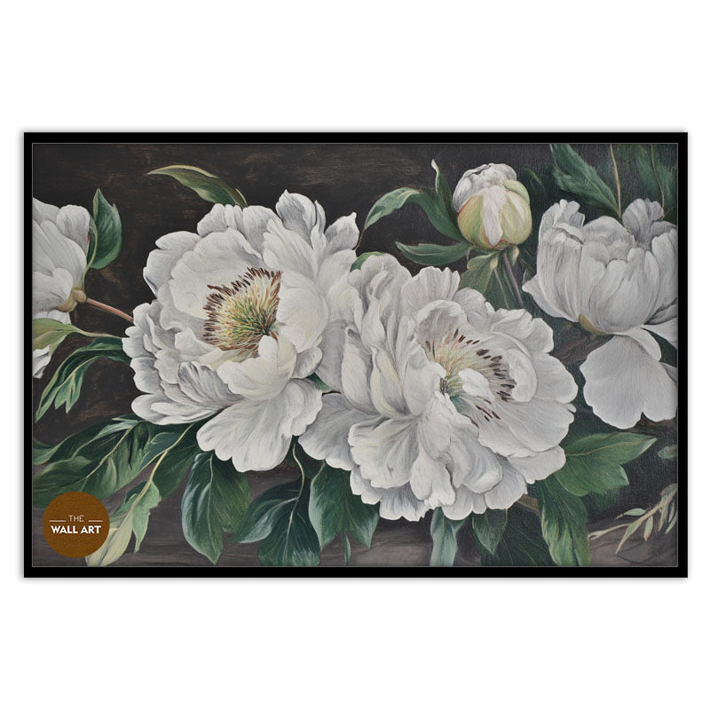 WHITE PEONIES IN GREEN SHADE I