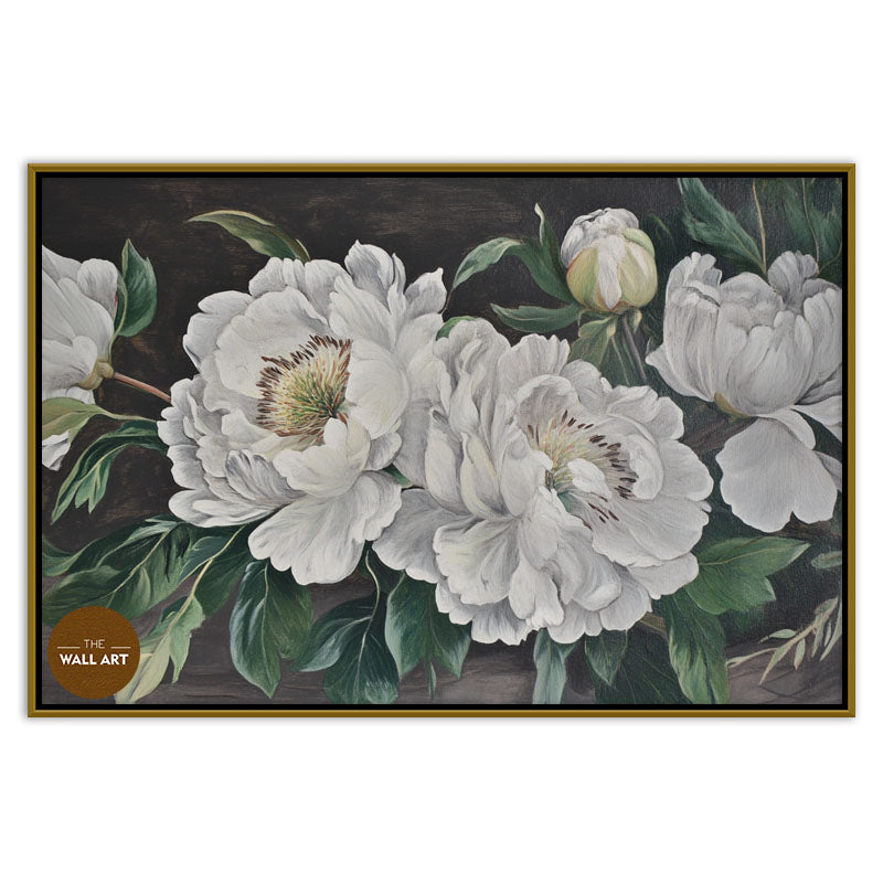 WHITE PEONIES IN GREEN SHADE I