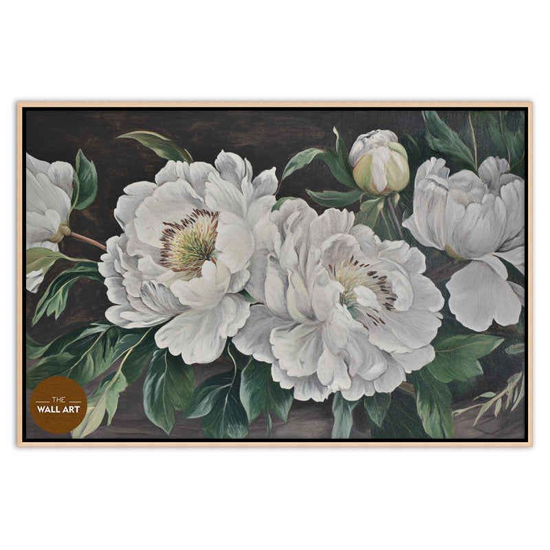 WHITE PEONIES IN GREEN SHADE I