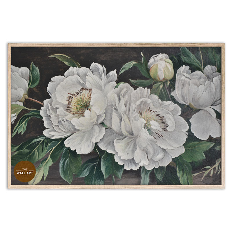 WHITE PEONIES IN GREEN SHADE I