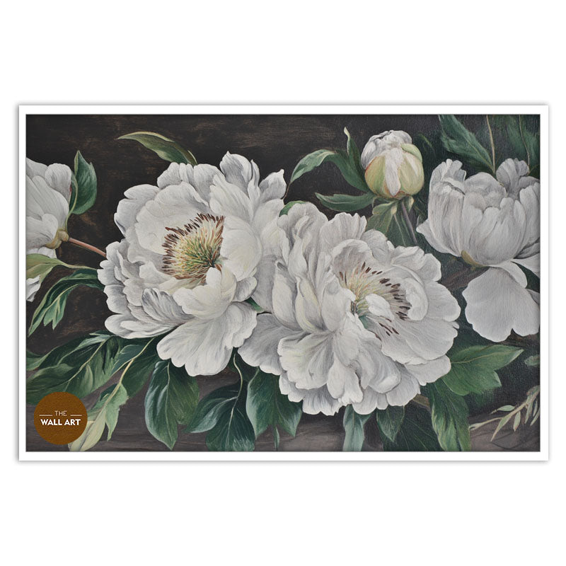 WHITE PEONIES IN GREEN SHADE I