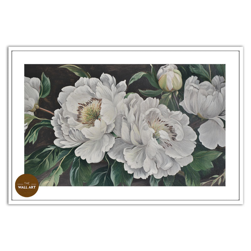 WHITE PEONIES IN GREEN SHADE I