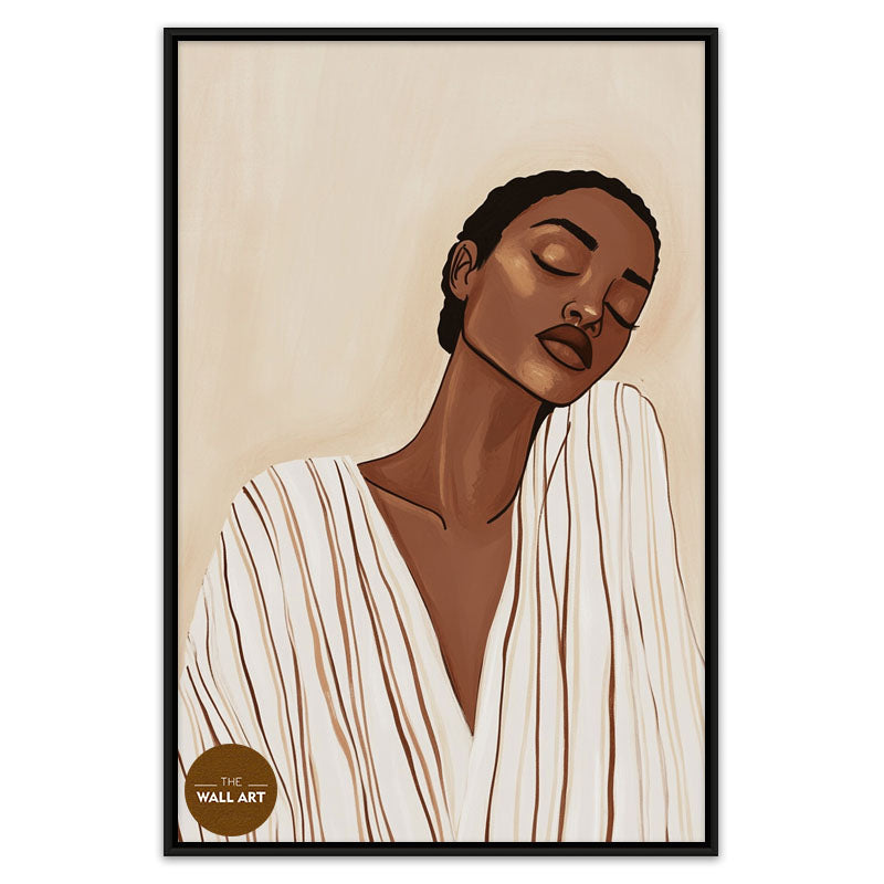 WOMAN IN STRIPED ROBE
