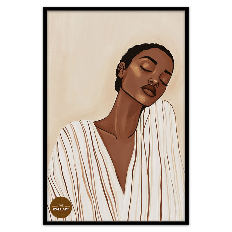 WOMAN IN STRIPED ROBE