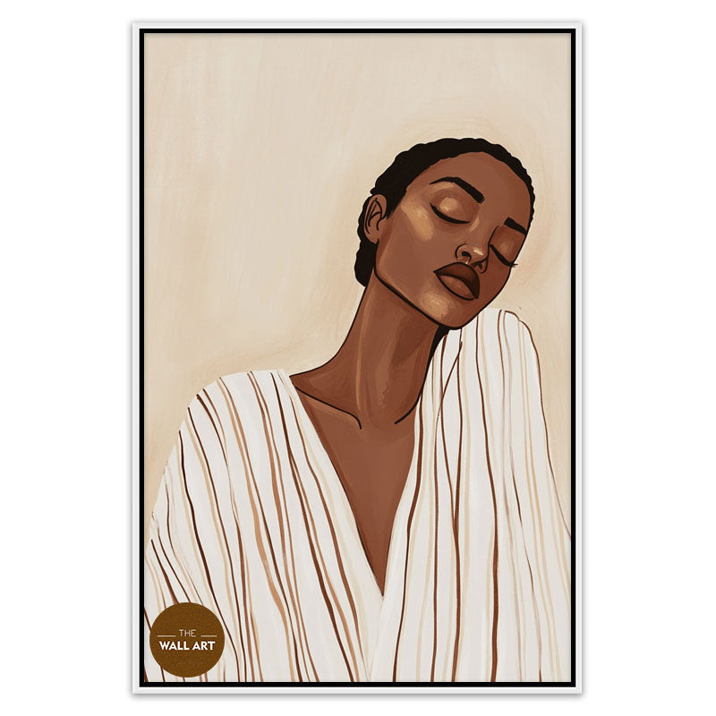 WOMAN IN STRIPED ROBE