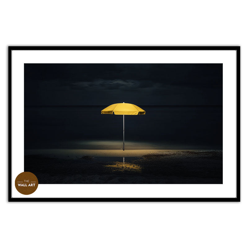 YELLOW UMBRELLA ON BEACH IV